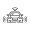 Driverless car, self driving vehicle sensors icon