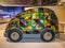 Driverless car, a stained glass concept car at the Science Museum made by the artist Alex Lentati.