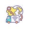 Driverless delivery service RGB color icon