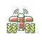 Driverless tractors RGB color icon