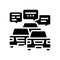 drivers communication in traffic jam glyph icon vector illustration