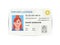 Drivers License. A plastic identity card. Vector flat illustration of the template.