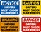 Drivers Must Chock Wheels Label Sign On White Background