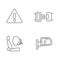 Drivers safety precautions pixel perfect linear icons set