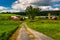 Driveway and farm buildings in rural Baltimore County, Maryland.