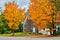 Driveway at suburban neighborhood, Maine, USA