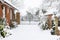 Driveway to rural house in snow