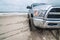 Driving 4x4 on fort fisher park beach in north carolina