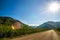 Driving along lake mcdonald roads in glacier national park montana