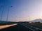 Driving autobahn asphalt road in Greece, Europe