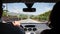 Driving a car in country region in Sicily