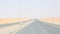 Driving on desert highway