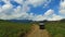 Driving through a desolated area at the Bromo volcano on Java