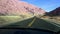 Driving Down Desert Road In Death Valley