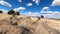 Driving dry arid desert hill trail follow UTV POV 4K
