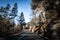 Driving on empty mountain road in slovenian julian alps,  motion blur effect