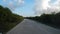 Driving on an empty road in Zanzibar