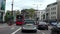 Driving on Euston Rd past Great Portland Street Station in London