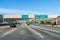 Driving on Foothills Freeway I 280 in San Francisco bay area on a sunny day; California