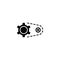 Driving gear black icon concept. Driving gear flat vector symbol, sign, illustration.