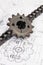 Driving industrial roller chain and sprocket