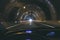 Driving inside a tunnel form driver`s point of view