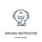 driving instructor icon vector from driving school collection. Thin line driving instructor outline icon vector illustration