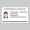 Driving licence plastic card plain grey background