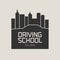 Driving license school vector logo, sign, emblem