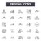 Driving line icons, signs, vector set, outline illustration concept