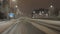 Driving Manchester ring road M60 in snow at night