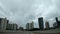 Driving in Miami on a cloudy day. Southern Florida