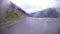 Driving on a mountain road in the austrian alps