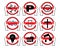 Driving Not Allow Forbidden Signs Logo Icons