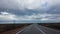 Driving the Nullabor on a highway in the Australian Outback