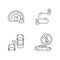 Driving risks pixel perfect linear icons set