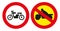 Driving on road signs on a motorcycle is prohibited. Vector graphics