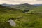 Driving through the Sally gap in the wicklow mountains beside lough Tay