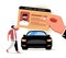 Driving school abstract concept vector illustration set. Driving lessons and instruction, driving license, passing test.