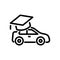 Driving school icon car and cap