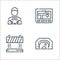driving school line icons. linear set. quality vector line set such as car, traffic barrier, gps navigator