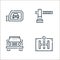 driving school line icons. linear set. quality vector line set such as gearbox, car, barrier
