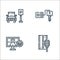 driving school line icons. linear set. quality vector line set such as highway, car simulation, car key