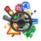 Driving school logo. 3d illustration