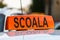 Driving school scoala sign, romanian driving school car sign