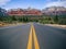 Driving in Sedona, Arizona towards Mescal Mountain