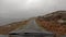 Driving on single track road on the Isle of Raasay - Scotland