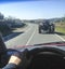 Driving slow behind a tractor