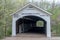 Driving thru a old covered bridge in Indiana USA