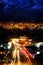 Driving Traffic Night Dark Lights Streak Road Highway